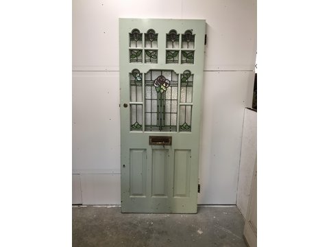 Period front door with stained glass fd1001