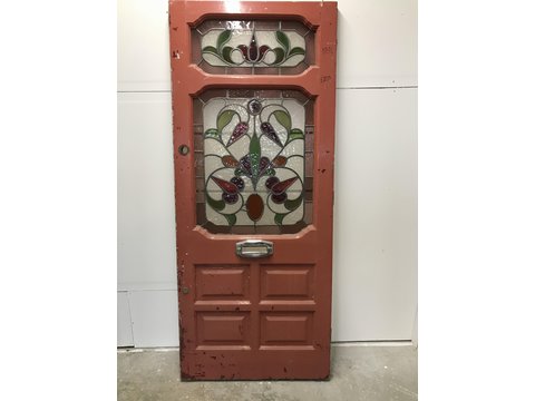Stunning reclaimed front door with stained glass  fd1020