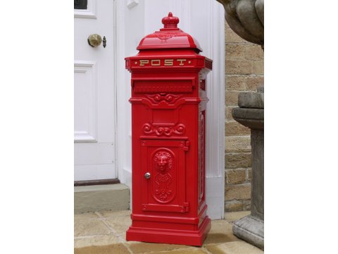 Victorian style red post box