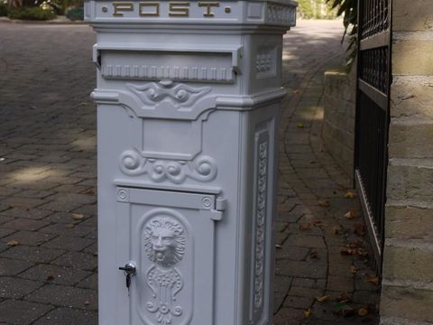Victorian style white post box