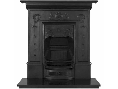 Bella cast iron fireplace black finish