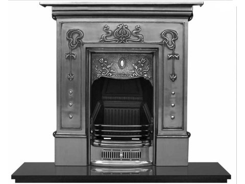 Bella cast iron fireplace polished finish