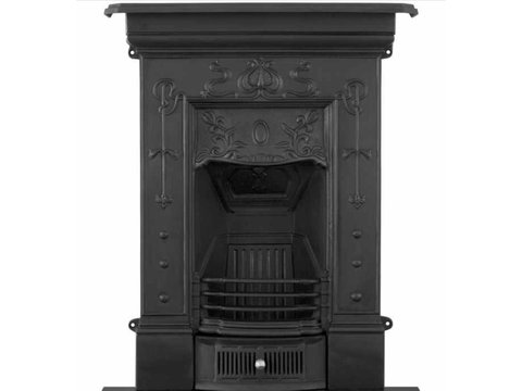 Bella small cast iron fireplace black finish