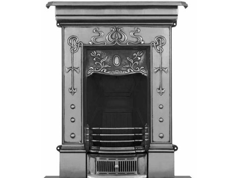 Bella small cast iron fireplace polished finish