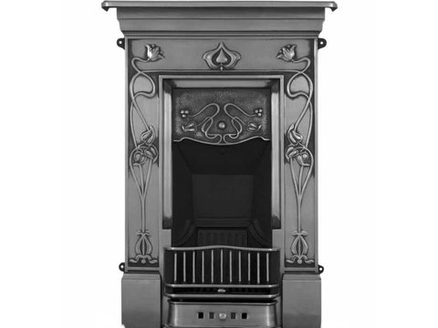 Crocus cast iron fireplace polished finish