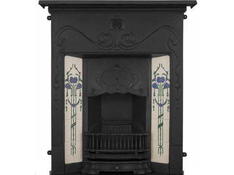Valentine cast iron fireplace in black finish