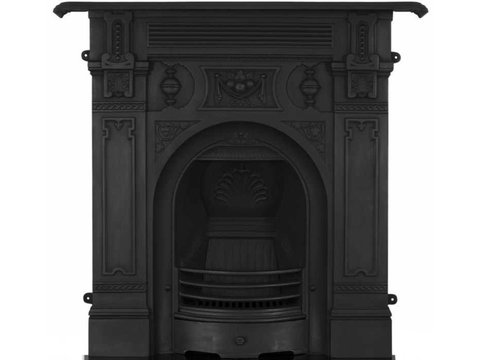 Victorian cast iron fireplace large black finish