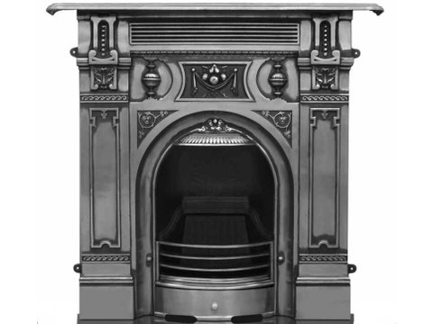Victorian cast iron fireplace large polished finish