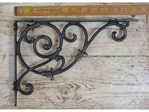 Dutch Shelf / Wall Hanging Bracket Ant Iron 230 x 340mm / 9″ x 13.5″