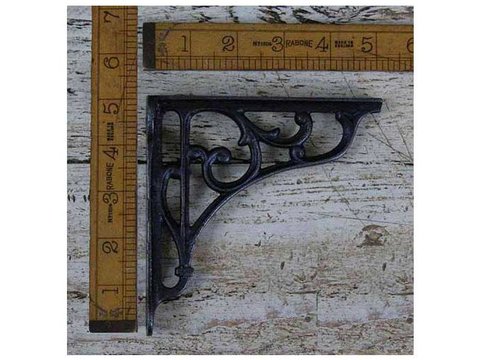Shelf Bracket Dec Cast Antique Iron 125mm x 125mm / 5.0″ x 5.0″