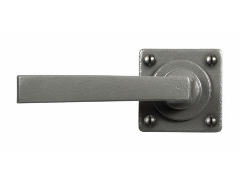 Arundel Satin Steel Armor-Coat Door Lever Handle Square Rose Backplate  Sprung