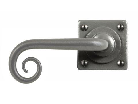 Curl Satin Steel Armor-Coat Door Lever Handle Square Rose Backplate  Sprung