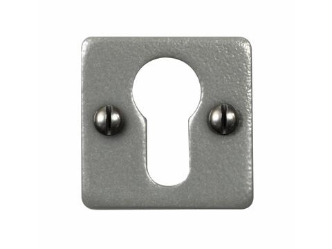 Euro Escutcheon - Square Armor Coat Satin Steel