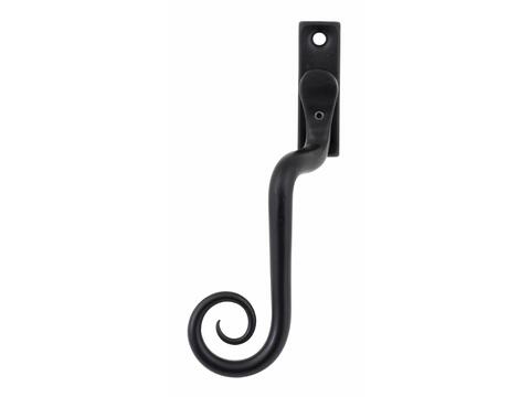 Curl Cranked Espagnolette Window Handle Locking L/H Armor Coat Flat Black