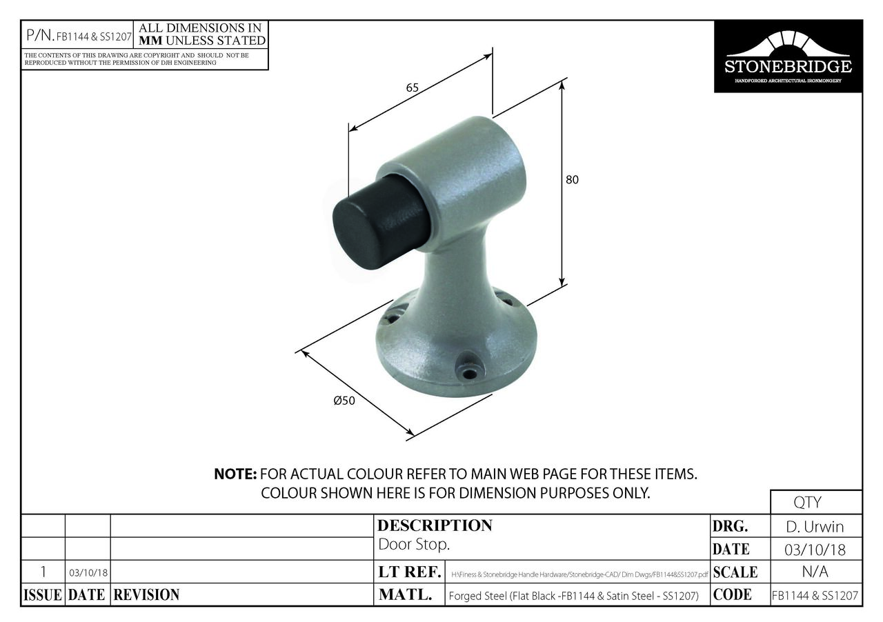 Floor Mounted Door Stop Satin Steel