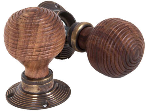 Rosewood and PN Beehive Mortice/Rim Knob Set