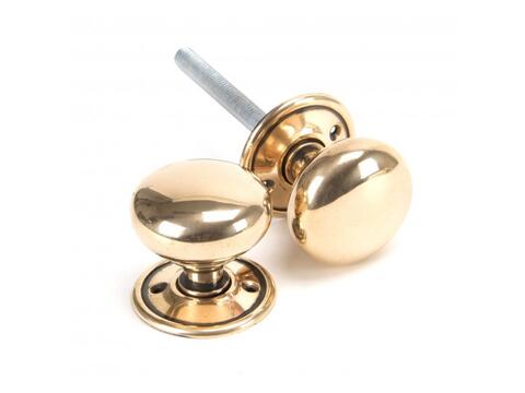 Polished Bronze Mushroom Mortice/Rim Knob Set