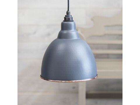 Dark Grey & Hammered Copper Brindley Pendant