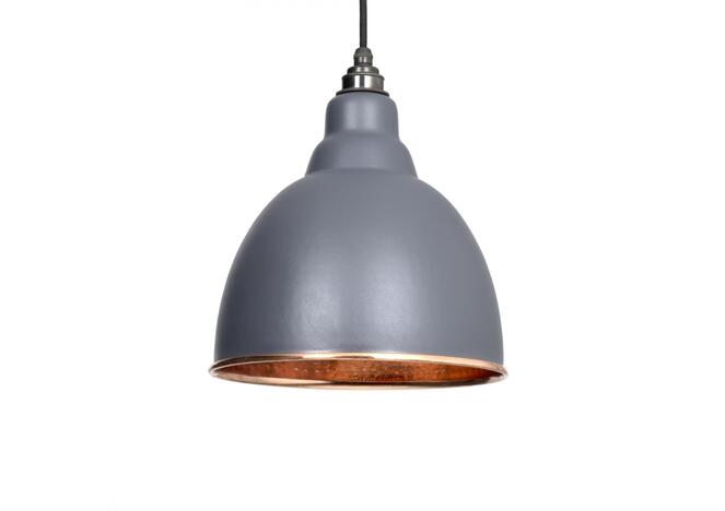 Dark Grey & Hammered Copper Brindley Pendant