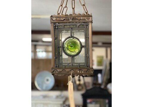 A very pretty original lantern with leaded glass
