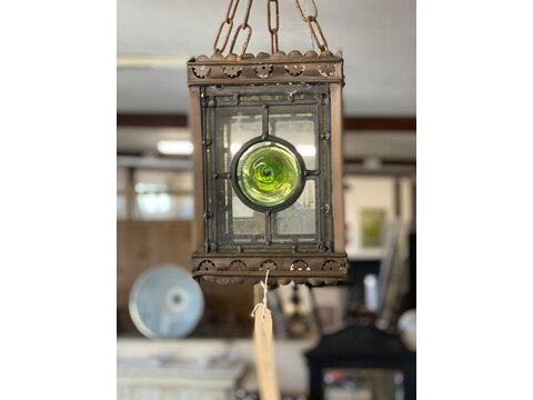 A very pretty original lantern with leaded glass