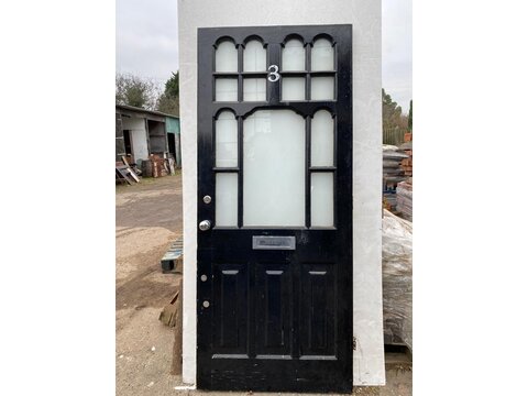 NOW SOLD Victorian / Edwardian Front door With laminated glass and all door furniture FD2114