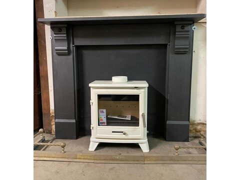 NOW SOLD Period slate fire surround with inlaid detailing FS261