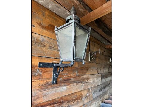 NOW SOLD A fabulous pair of original converted to electric gas wall lanterns w1213