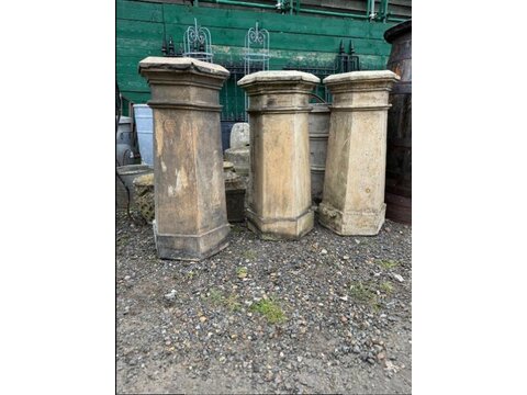 A set of Hexagonal buff chimney pots with the markers stamp cp263