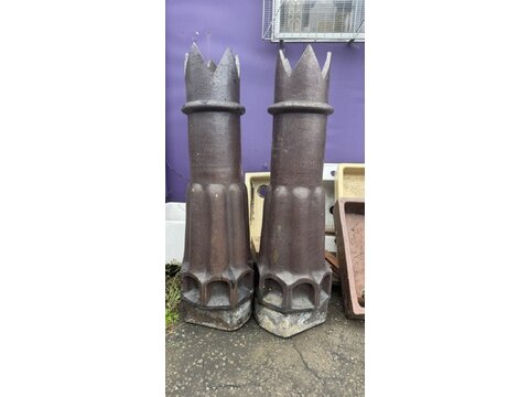 A Pair ofSalt Glazed Crown Chimney pots CP2608